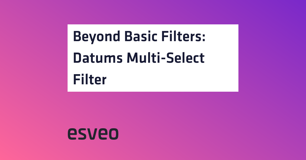 Beyond Basic Filters: Datums Multi-Select Filter | esveo