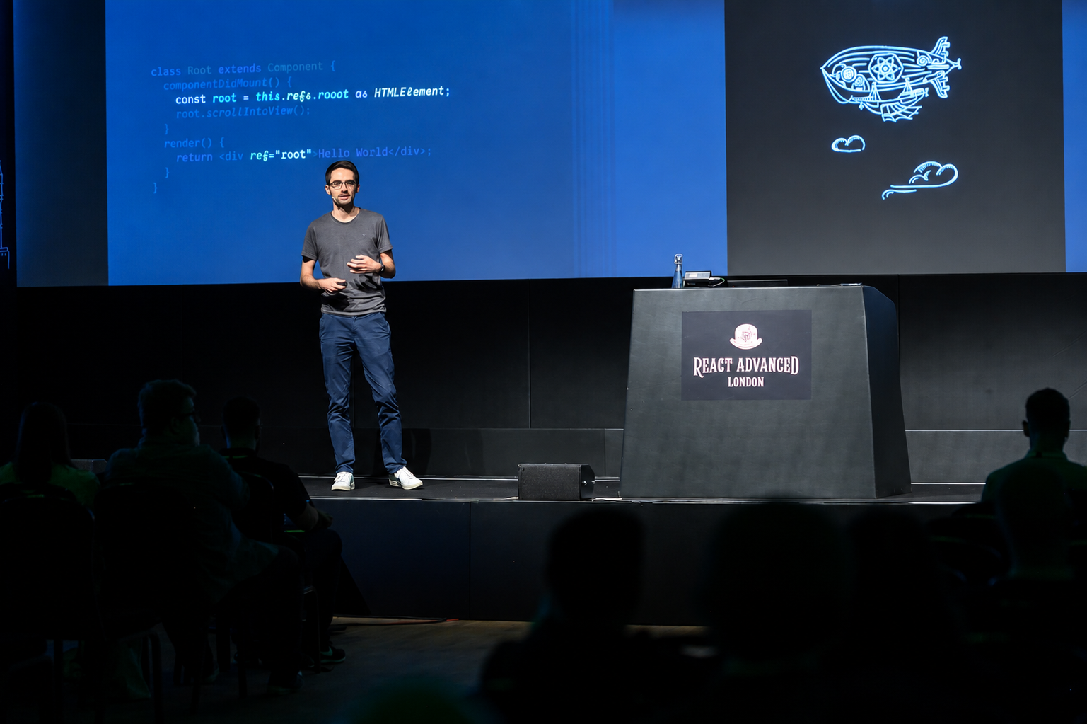 Andreas Roth als Speaker auf der React Advanced in London