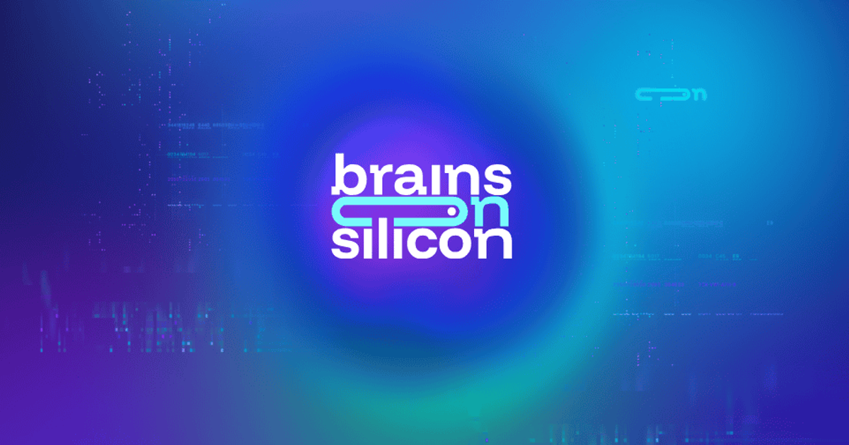 Logo der Brains on Silicon auf blau-violettem Hintergrund